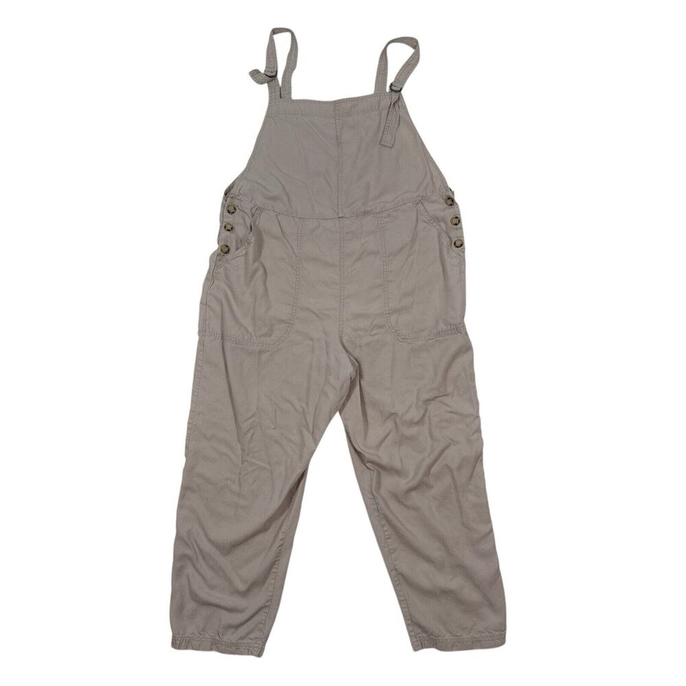 Abercrombie & Fitch Overalls Women’s Size XL Tan Buttons Jumpsuit Casual